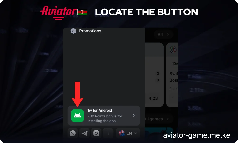 Find the Download Button on an Aviator Casino Website