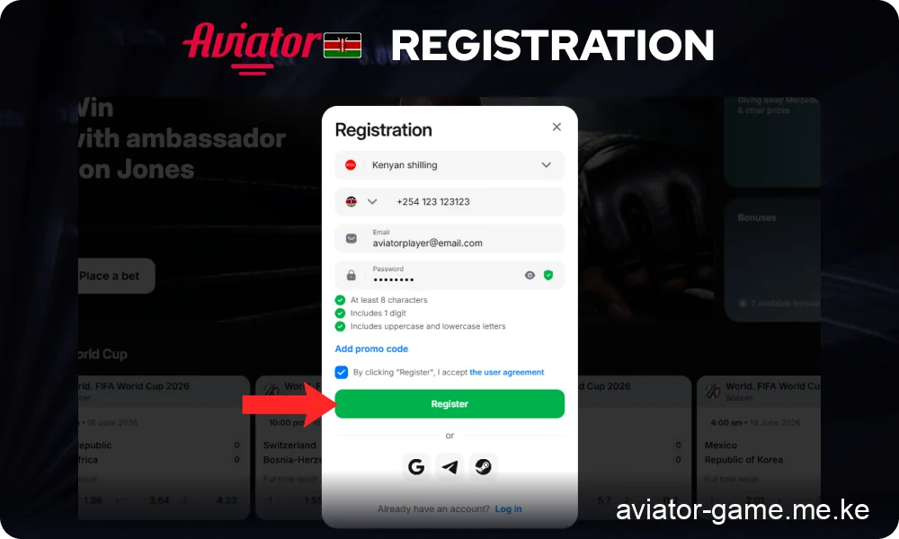 Creating an Casino Account Through Registration Form