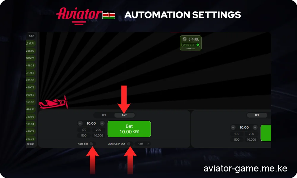 Configure Automatic Bets and Cashout Options in Aviator